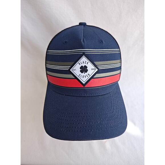Black Clover Est. 2008 Live Lucky Snapback Trucker Hat Blue OSFA‎ Mesh Back - Picture 1 of 8